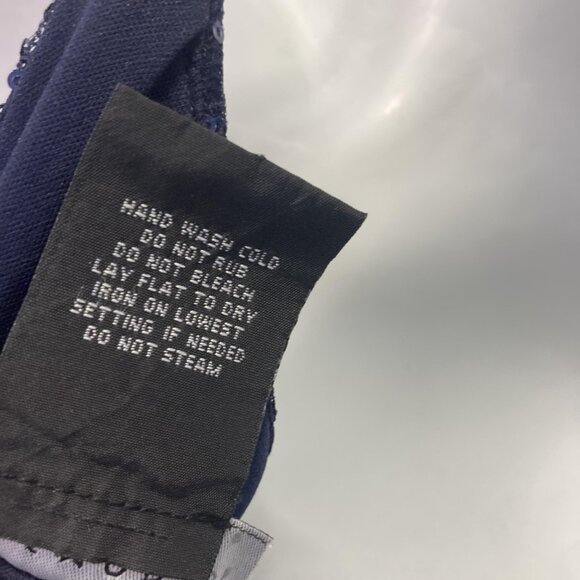 Vintage Y2K B. Smart Fit & Flare Lace Sequin Dress Womens 7 Navy Blue Cocktail - Picture 10 of 16